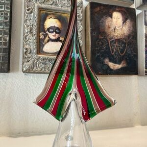 Cenedese ? Italian Vintage‎ Green Red Copper Murano Glass Large Sculpture